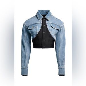 MUGLER x HM Defined-waist Denim Crop Jacket NWT